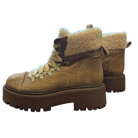 Revolve Steve Madden Reyen Shearling Ankle Boots NWOT - Picture 8 of 12